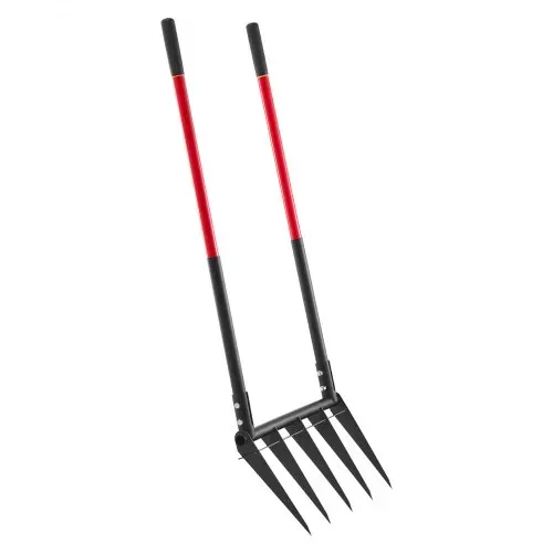 VEVOR Broadfork Doubleshaft 510x320 mm, 5-Zinken-Grabegabel mit zwei Fiberglasgriffen, robuste Spatengabel, ergonomisches U-förmiges Design, Gartengerät zum Kompostieren, Umpflanzen & Belüften – Bild 9