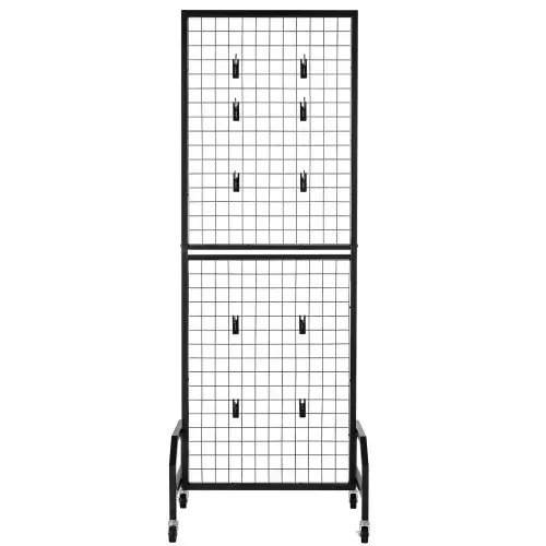 VEVOR Gitterwandpaneele Gitterwand 60 x 164 cm 1 Stk. rollbarer Präsentationsständer mit 10 Haken, Präsentationsregale aus Karbonstahl, Kunstausstellungsregal für Dekoration Lagerung Schwarz – Bild 10