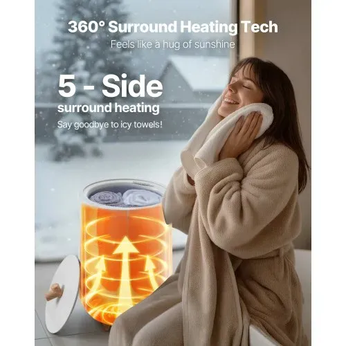 VEVOR Handtuchwärmer Eimer Wärmegerät 20 L mit LED-Licht & automatische Abschaltung & Temperatureinstellung, Towel Warmer für Spa Badezimmer Waschküche Grau, zum Erwärmen von Handtüchern – Bild 2