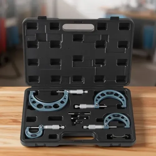 VEVOR Bügelmessschraube 4-tlg. Set, Mikrometer mit einer Messgenauigkeit von 0,0001/0,0002 Zoll, Messschraube für Metallbearbeitung & Maschinenbau mit Koffer, 0-1/1-2/2-3/3-4 Zoll – Bild 7