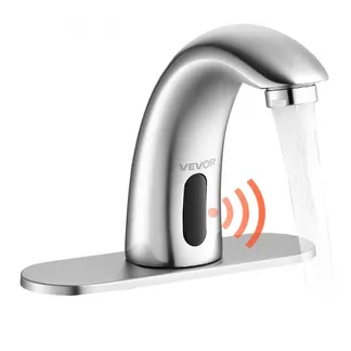 VEVOR berührungsloser Waschtischhahn (gebürstetes Nickel) automatische Waschtischarmatur, freihändiger Toilettenhahn, batteriebetriebener Wasserhahn mit einstellbarer Kalt-/Warmtemperatur VEVOR berührungsloser Waschtischhahn (gebürstetes Nickel) automatische Waschtischarmatur, freihändiger Toilettenhahn, batteriebetriebener Wasserhahn mit einstellbarer Kalt-/Warmtemperatur