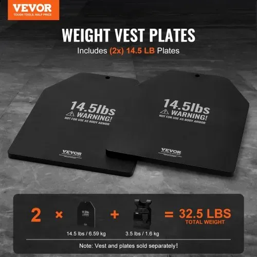 VEVOR Gewichtsplatten für Gewichtsweste 13,2 kg Set (2 x 6,6 kg), Flache Gewichtswestenplatten für WODs & Funktionelles Training, Ergonomisches Zusatzgewicht für Krafttraining, Laufen & Fitness VEVOR Gewichtsplatten für Gewichtsweste 13,2 kg Set (2 x 6,6 kg), Flache Gewichtswestenplatten für WODs & Funktionelles Training, Ergonomisches Zusatzgewicht für Krafttraining, Laufen & Fitness