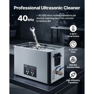 VEVOR 30 L Ultraschallreiniger, professionelle Ultraschallreinigungsmaschine mit Reinigungskorb & Digitalanzeige, 480 W Edelstahl 40 kHz Industrielle Reinigungsmaschine für Teile Vergaser Instrumente VEVOR 30 L Ultraschallreiniger, professionelle Ultraschallreinigungsmaschine mit Reinigungskorb & Digitalanzeige, 480 W Edelstahl 40 kHz Industrielle Reinigungsmaschine für Teile Vergaser Instrumente