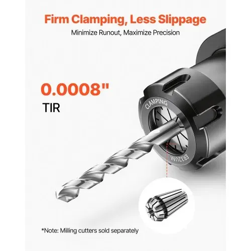 VEVOR ER16 Spannbuchsen Set 1/16 Zoll bis 13/32 Zoll 12-tlg Spannzangensatz, für CNC-Fräsmaschinen & Bohrmaschinen, 0,0008" Rundlaufgenauigkeit, CNC-Spannzangen mit Aufbewahrungskoffer, Legierter Stahl – Bild 2