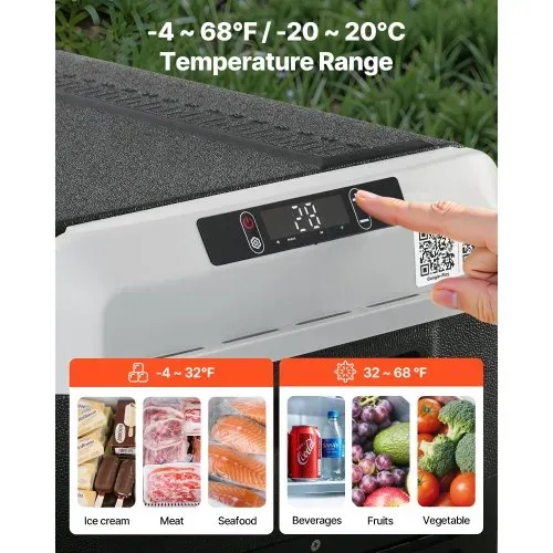 VEVOR Kompressor Kühlbox 25 L, Tragbarer Autokühlschrank mit Einstellbarer Temperatur & App-Steuerung, Kühlschrank 12/24 V DC und 100–240 V AC für Outdoor Camping Reisen und Wohnmobile – Bild 3