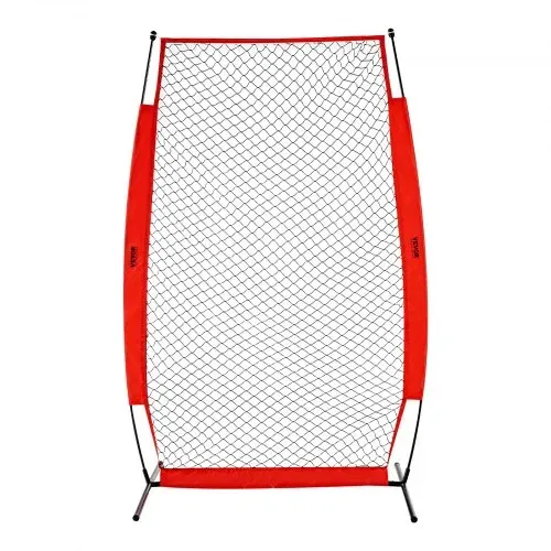 VEVOR I-Typ für Schlägerkäfig 1400 x 1065 x 2180 mm Baseball- und Softball-Sicherheitsschirm Körperschutz Tragbarer Schlagschirm mit Tragetasche & Bodenpfählen, Outdoor Baseball-Pitching-Netz Rot – Bild 10