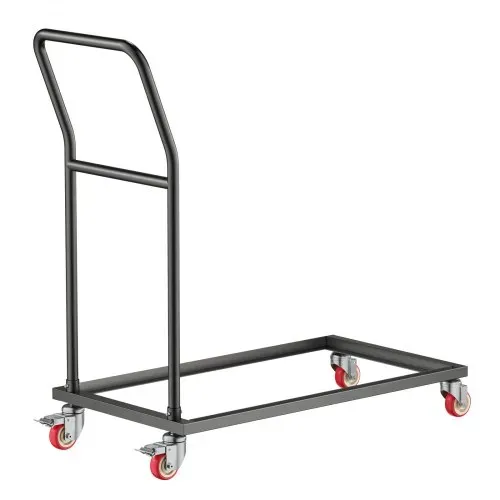 VEVOR Klappstuhlständer, 136 kg Tragkraft, L-förmiger Stuhlwagen zur vertikalen Platzierung für 25 Stühle, Transportwagen aus Metall mit Gummirädern, multifunktionaler Stuhlhalter, mattschwarz – Bild 9