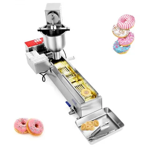 VEVOR kommerzielle automatische Donut Maschine Maker, einreihige Herstellungsausrüstung aus Edelstahl (90 Stk./h) elektrische Donut-Fritteuse mit 3 Formengrößen für Bäckereien Restaurants Café VEVOR kommerzielle automatische Donut Maschine Maker, einreihige Herstellungsausrüstung aus Edelstahl (90 Stk./h) elektrische Donut-Fritteuse mit 3 Formengrößen für Bäckereien Restaurants Café