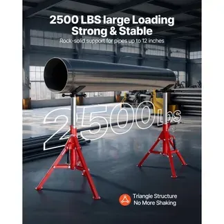VEVOR Rohrstütze Kohlenstoffstahl Rohrständer V-Kopf Max. Belastbarkeit 1134 kg Rohrbock Höhenverstellbar von 61 bis 107 cm klappbare Beine zum Transport Ideal für Gewindeschneidmaschinen Rollennuten VEVOR Rohrstütze Kohlenstoffstahl Rohrständer V-Kopf Max. Belastbarkeit 1134 kg Rohrbock Höhenverstellbar von 61 bis 107 cm klappbare Beine zum Transport Ideal für Gewindeschneidmaschinen Rollennuten