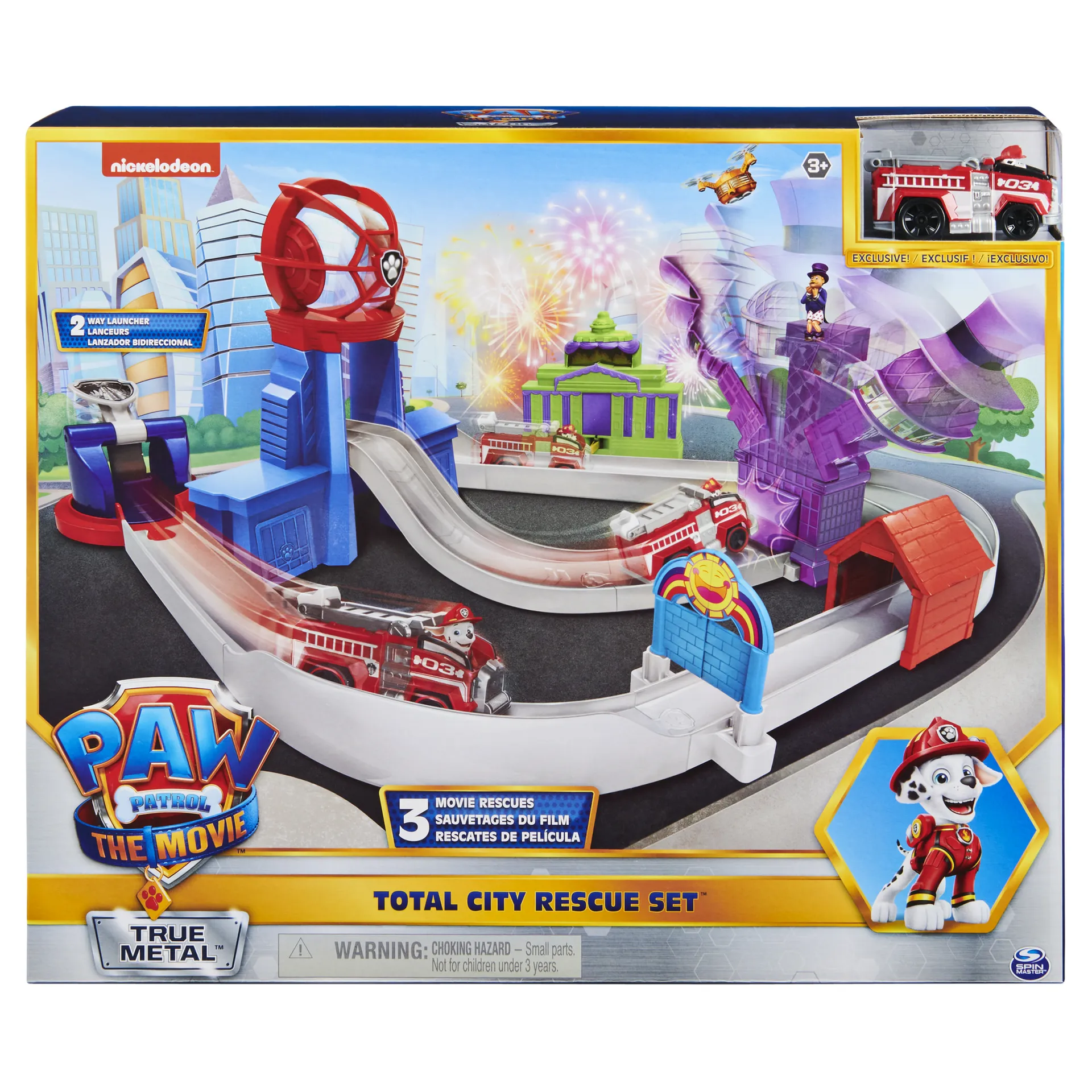 PAW Patrol True Metal Total City Rescue Spielset aus dem Kinofilm mit 3 Rettungsaktionen, ab 3 Jahren, kompatibel mit 1:55 Fahrzeugen – Bild 2
