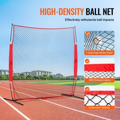 VEVOR Barrikaden-Backstop-Netz, 238 x 107 x 212 cm Ballsport-Absperrnetz, tragbare Übungsausrüstung mit Tragetasche, Schutzschirm für Baseball, Softball, Lacrosse, Fußball, Hockey-Training – Bild 2