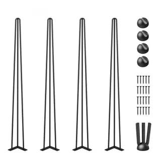 VEVOR Tischbein Tischbeine Metall Schwarz 101,6 cm 4 Stück Haarnadel Tischbeine 3 Pfosten Tischfüße Verstellbar Austauschbare Diy VEVOR Tischbein Tischbeine Metall Schwarz 101,6 cm 4 Stück Haarnadel Tischbeine 3 Pfosten Tischfüße Verstellbar Austauschbare Diy