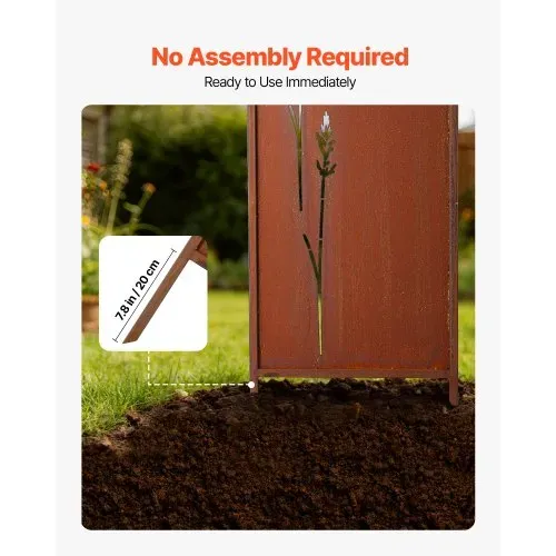VEVOR Paravent 50x160 cm 4er-Pack, Raumteiler, Trennwand mit Erdspießen & Kohlenstoffstahlplatte, Sichtschutz, Raumtrenner, Dekorative Sichtschutzwand für Garten, Terrasse, Hof, Balkon – Bild 4