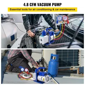 VEVOR 136 L/min(4.8CFM) Vakuumpumpe, 249 W(1/3HP) Unterdruckpumpe Vakuumgeräte Pumpe, 5Pa Vakuumpumpe Unterdruckpumpe, Refrigerant Vacuum Pump, Vacuum Pump, Vakuumpumpe Unterdruckpumpe VEVOR 136 L/min(4.8CFM) Vakuumpumpe, 249 W(1/3HP) Unterdruckpumpe Vakuumgeräte Pumpe, 5Pa Vakuumpumpe Unterdruckpumpe, Refrigerant Vacuum Pump, Vacuum Pump, Vakuumpumpe Unterdruckpumpe