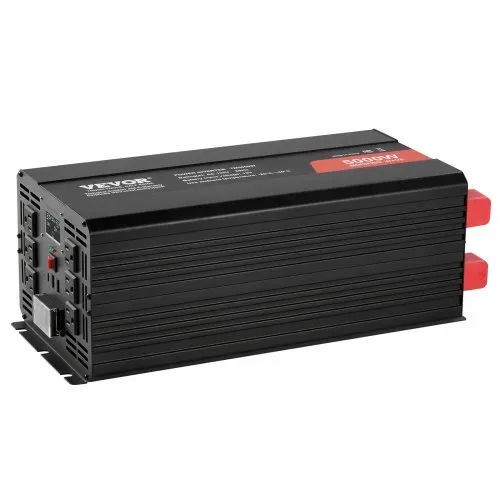 VEVOR Sinus-Wechselrichter 5000 W DC 12 V auf AC 230 V Wechselrichter mit 2 AC-Steckdosen 2 USB-Anschlüssen 1 Typ-C-Anschluss LCD-Display und Fernbedienung für Haushaltsgeräte mit hoher Belastung – Bild 9