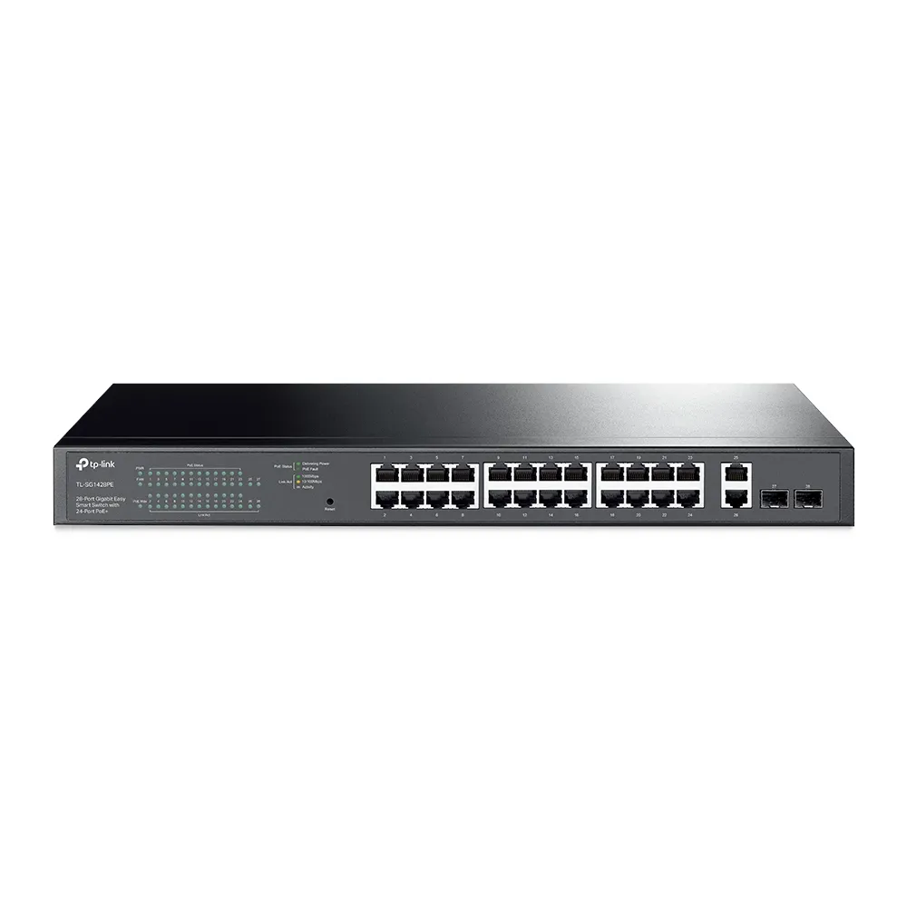 TP-Link 28-Port Gigabit Easy Smart Switch mit 24-Port PoE+ TP-Link 28-Port Gigabit Easy Smart Switch mit 24-Port PoE+