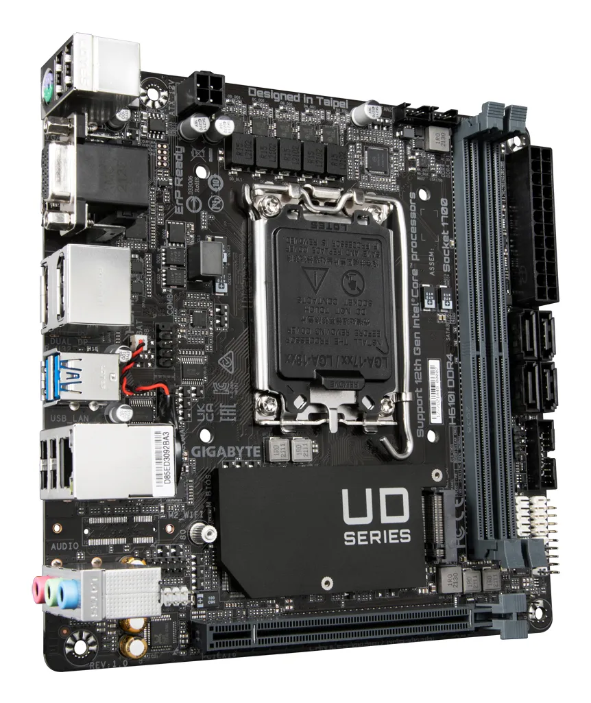 GIGABYTE H610I DDR4 Mainboard - Unterstützt Intel Core Prozessoren 14th CPUs, 4+1+1 Hybrid Digital VRM, up to 3200MHz DDR4, 1xPCIe 3.0 M.2, GbE LAN, USB 3.2 Gen 1 – Bild 2
