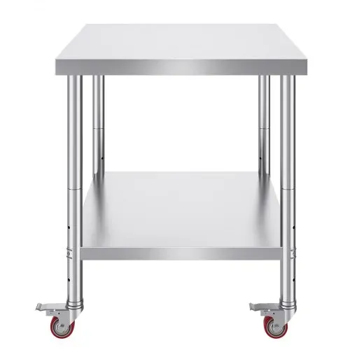 VEVOR Arbeitstisch 91 x 76 x 82 cm Edelstahl Catering Arbeitstisch etwa 160 kg für Belastbarkeit Lebensmittel Zubereitungstisch Gewerbliche Arbeitstisch für Küche Bar Restaurantar 4 verstellbare Füße – Bild 10