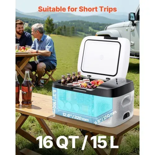 VEVOR Kompressor Kühlbox 15 L,12/24V DC Elektrische Gefrierbox mit App-Steuerung, 100–240 V AC Autokühlschrank für Camping Reisen Lastkraftwagen Angeln, 60 W Thermoelektrische Kühlbox Tragbar VEVOR Kompressor Kühlbox 15 L,12/24V DC Elektrische Gefrierbox mit App-Steuerung, 100–240 V AC Autokühlschrank für Camping Reisen Lastkraftwagen Angeln, 60 W Thermoelektrische Kühlbox Tragbar