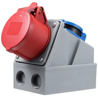 CEE-Kombi-Wanddose McPower, 1x Schutzkontakt, 1x CEE 16A, IP44 CEE-Kombi-Wanddose McPower, 1x Schutzkontakt, 1x CEE 16A, IP44