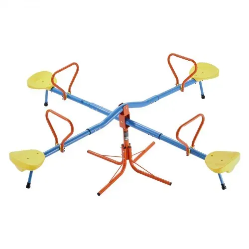 VEVOR Kinderwippe, 45,4 kg Tragkraft pro Sitz, Gartenwippe mit 4-zackigen Stützbeinen, Karussellwippe, 360 Grad drehbar, für Kinder ab 3 Jahren, 4 Sitze Schaukelwippe, 190x190x66 cm – Bild 8