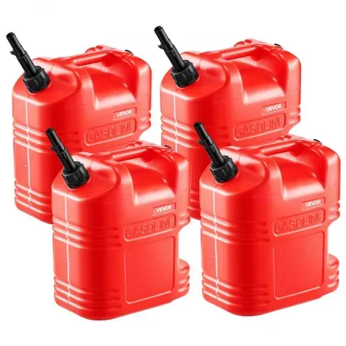 VEVOR Kraftstoffkanister, 19 L, Benzinkanister mit Ausguss & klarer Skala, max. Durchflussrate 15 L/min, Flüssigkeitsbehälter für die meisten Autos, Motorräder, ATVs & UTVs, rot, 4er-Pack – Bild 10