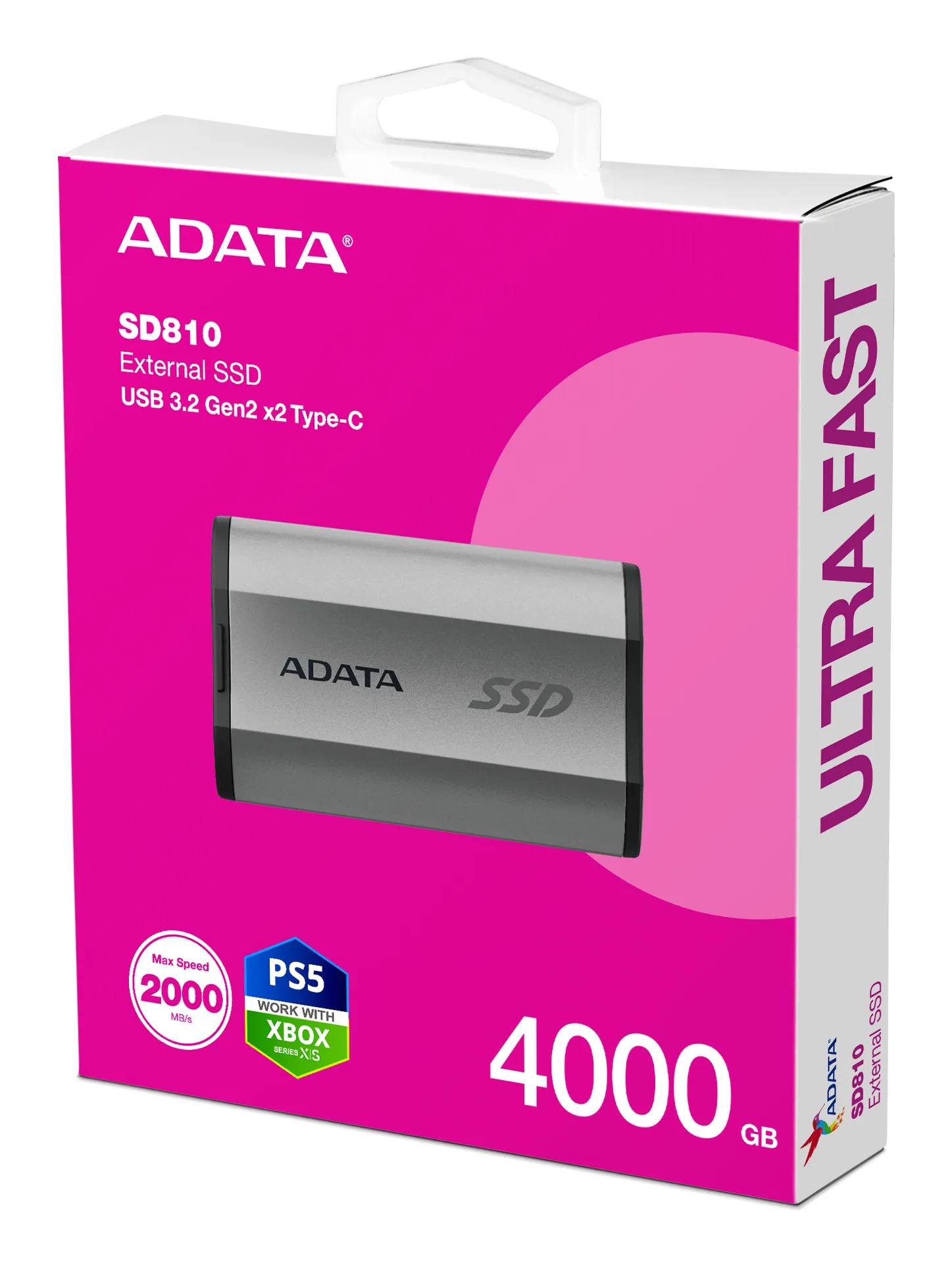 ADATA SD810 4 TB USB Typ-C USB 3.2 Gen 2x2 Silber – Bild 6