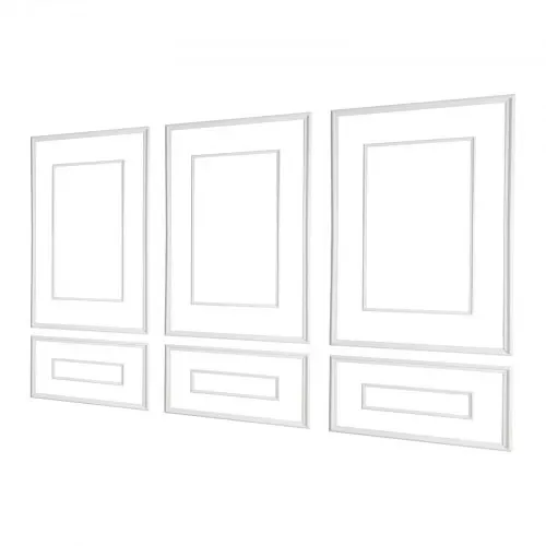 VEVOR Wandform-Set, 3er-Set, 45,97x78,99cm & 78,99x138,18cm Stuckleiste mit zweifach gerilltem, breitem & schmalem Profil, lackierbares Polystyrol, Zierleiste für Wohnzimmer & Schlafzimmer, Weiß – Bild 10