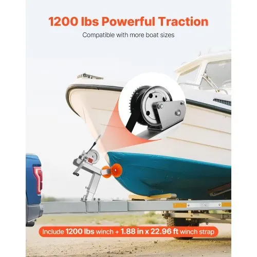 VEVOR Bootsanhänger-Sitz mit Rolle, 544kg Winde & 51mm x 7,6m Windengurt, Bootswindenhalterung mit U-Bolzen für 50,8–76,2mm B x 76,2–101,6mm H Anhängerkupplung, Jetski, Segelboot, Schnellboot VEVOR Bootsanhänger-Sitz mit Rolle, 544kg Winde & 51mm x 7,6m Windengurt, Bootswindenhalterung mit U-Bolzen für 50,8–76,2mm B x 76,2–101,6mm H Anhängerkupplung, Jetski, Segelboot, Schnellboot