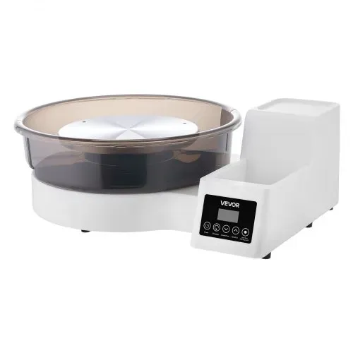 VEVOR Töpferscheibe Elektrisch 450 W, Töpferdrehmaschine 28 / 36 cm Drehteller, Keramikscheibe mit Fußpedal & 30–300 U/min Einstellbarer Drehzahl & Abnehmbarem Becken, für Anfänger DIY-Tonkunst, Weiß – Bild 9