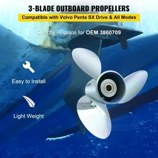 VEVOR Außenbordpropeller, Ersetzt OEM 3860709, 3-Blatt-Stahl-Bootspropeller mit 36,8 X 53,3 cm Teilung, Kompatibel mit Volvo Penta SX-Antrieb aller Modelle, mit 19-Zahn-Keilverzahnung, Rechts VEVOR Außenbordpropeller, Ersetzt OEM 3860709, 3-Blatt-Stahl-Bootspropeller mit 36,8 X 53,3 cm Teilung, Kompatibel mit Volvo Penta SX-Antrieb aller Modelle, mit 19-Zahn-Keilverzahnung, Rechts