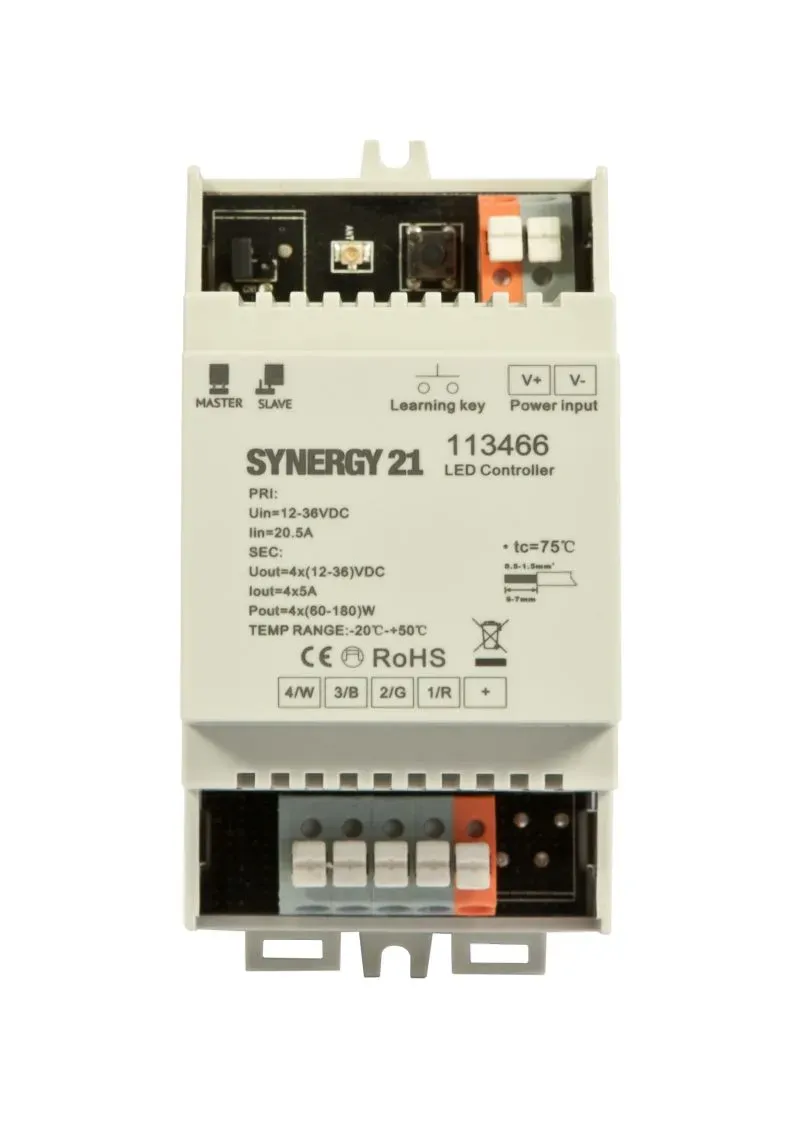 Synergy 21 LED Serie EOS 05 4-Kanal Controller + Hutschiene Synergy 21 LED Serie EOS 05 4-Kanal Controller + Hutschiene
