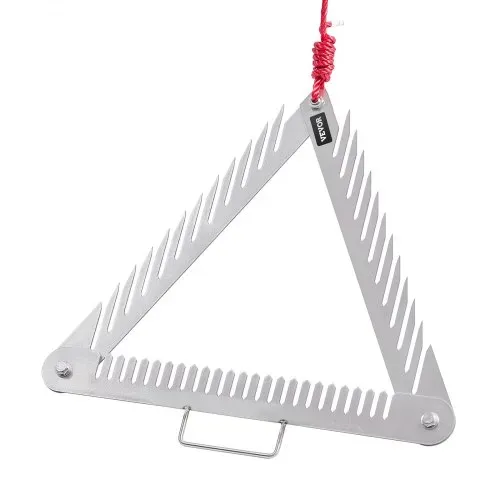 VEVOR Teichrechen 515x540x9 mm, 3-seitiger Seeunkrautrechen mit Griff, faltbarer Teichwassergrasrasierer, Teichunkrautschneider aus Edelstahl mit 9 m langem Seil, für Seen und Teiche – Bild 10