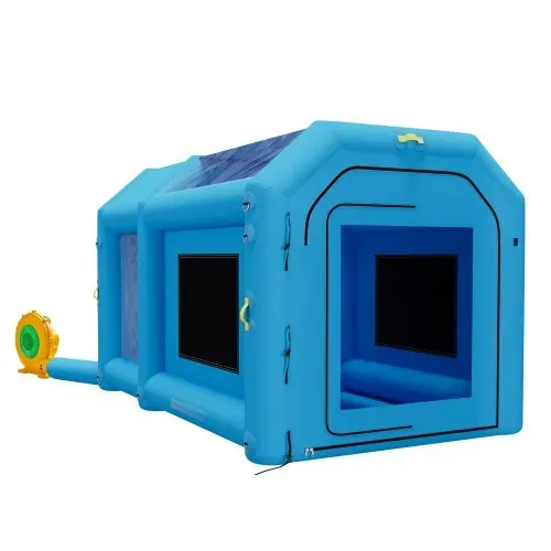 VEVOR Aufblasbare Lackierkabine 4x2,5x2,5 m Spritzkabine Lackierzelt Blau, mit 750-W-Gebläse Aktivkohlefiltration Transparentem PVC-Fenster für Fahrräder Motorräder & Kleine Möbelstücke Tragbar – Bild 10