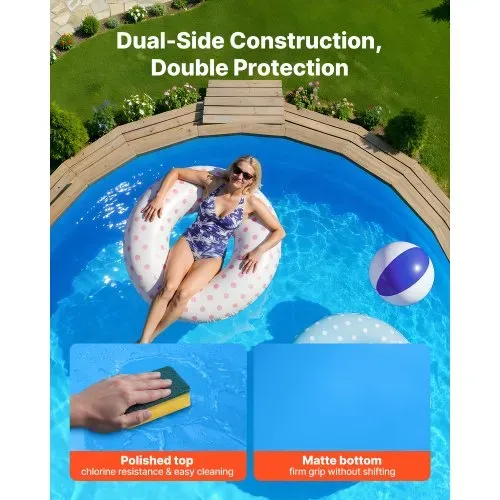 VEVOR Poolinnenfolie 3,5 m, Poolfolie für 120 cm Wandhöhe, Ersatzfolie aus PVC, Innenhülle 0,8 mm Stärke, Schwimmbadfolie UniBead, Austauschfolie, Geeignet für Oberirdische Pools, Blau – Bild 4