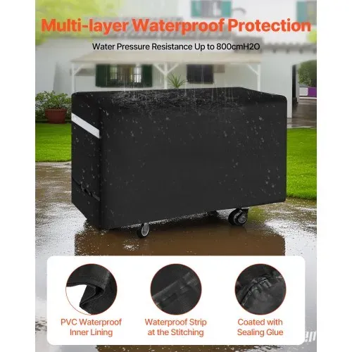 VEVOR Grillabdeckung Abdeckhaube Grillhaube (167,64 cm) für Außengrills, wasserdicht & wetterbeständig, strapazierfähiges 600D-Polyester, einfaches An- und Ausziehen, mit sicheren Schnallen, schwarz – Bild 2