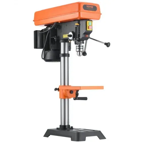 VEVOR 254 mm Tischbohrmaschine, 550 W Induktionsmotor, Säulenbohrmaschine mit 550-2500U/min einstellbarer Geschwindigkeit, 0–45° neigbarer Arbeitstisch, Röntgenpositionierung, für Holzmetall – Bild 10