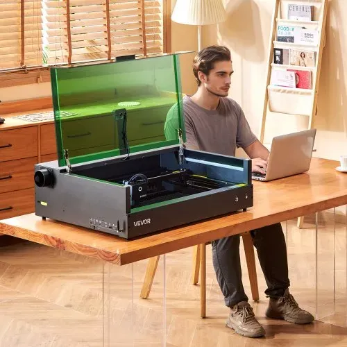 VEVOR Lasergravierer, 20 W, Lasergravur- & Schneidemaschine mit integrierter Kamera, Laserschneider, 36.000 mm/min, Arbeitsbereich 50 x 32 cm, für Holz, Leder, Glas, Papier, bestimmte Metalle, Klasse 1 – Bild 7