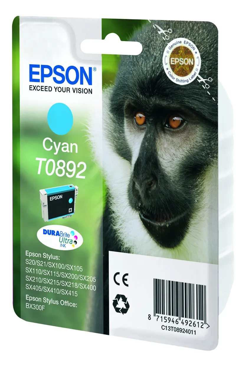 Epson Monkey Singlepack Cyan T0892 DURABrite Ultra Ink – Bild 2