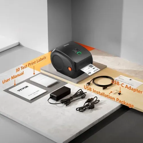VEVOR Thermo-Etikettendrucker 300DPI Edikettendruckgerät Labeldrucker 3600 Etiketten pro Stunde Versandetiketten Drucker Bluetooth/USB Automatische Etikettenerkennung Windows Mac OS Linux Chromebook – Bild 5
