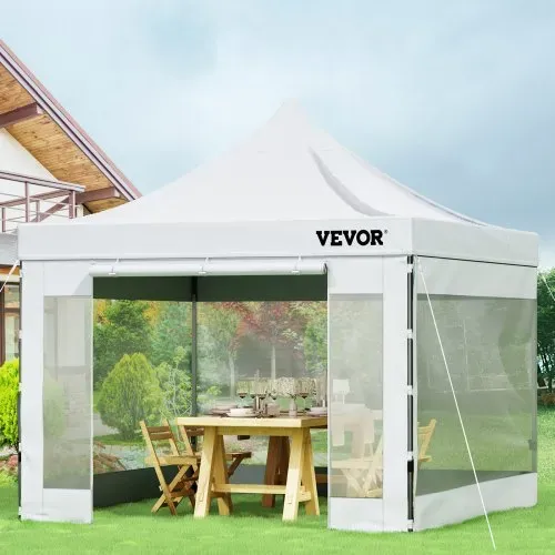 VEVOR Pavillon faltbar 3x3m Faltpavillon 240g PVC-beschichtetes Polyester Pop-Up-Pavillon 1,95-2,13m Einstellbar Partyzelt Festzelt Strandzelt Weiß für Hochzeiten oder andere kommerzielle Aktivitäten – Bild 7