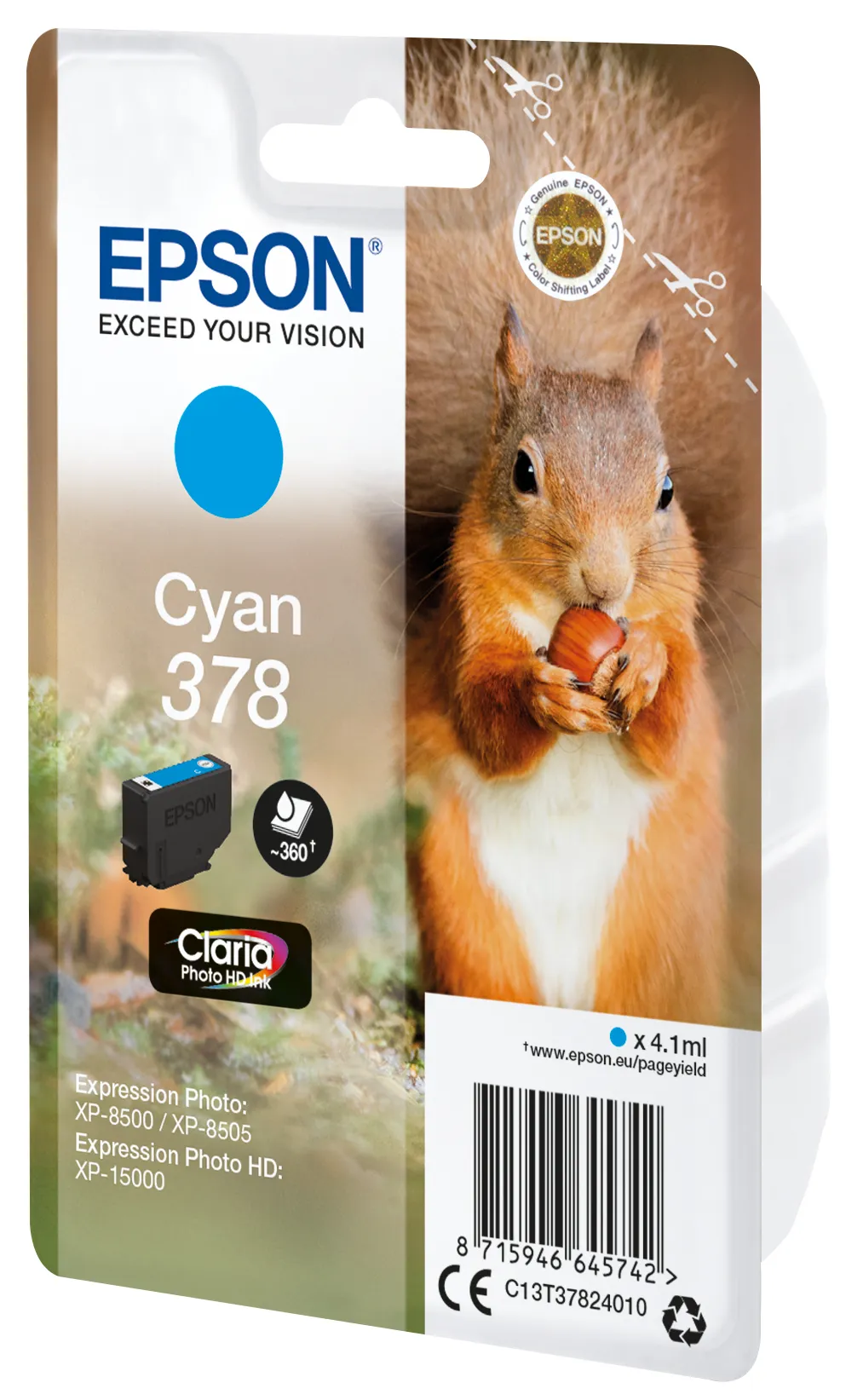 Epson Squirrel Singlepack Cyan 378 Claria Photo HD Ink – Bild 2