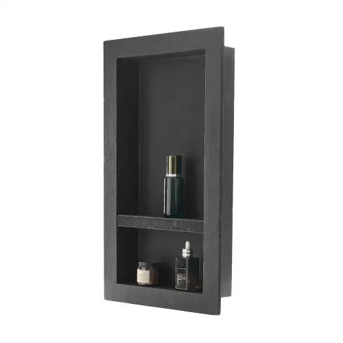 VEVOR Duschnische, 10,16x40,64x71,12 cm, Wandnische mit beweglichem Trennregal, Seifen- & Shampoo-Aufbewahrungs-Organizer, versiegeltes Design, schwarz für Badezimmerdusche – Bild 8