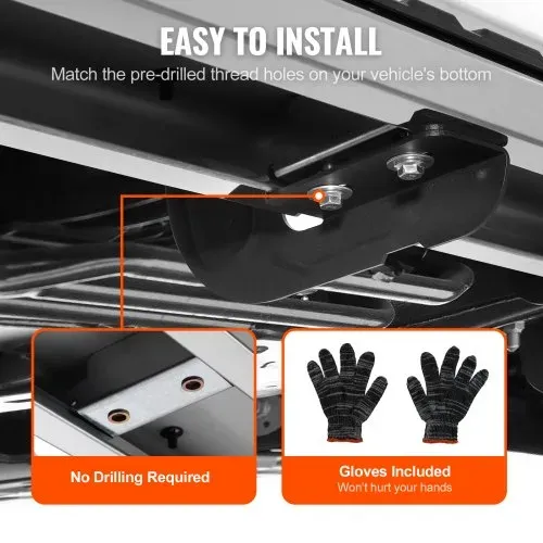 VEVOR 6 Zoll Trittbretter kompatibel mit 2007–2018 Chevy Silverado/GMC Sierra 1500 Crew Cab/2019 2500HD 3500HD 1500 LD, 201 Edelstahl-Seitentrittbretter, Tragkraft 227 kg, 2-teilig – Bild 5
