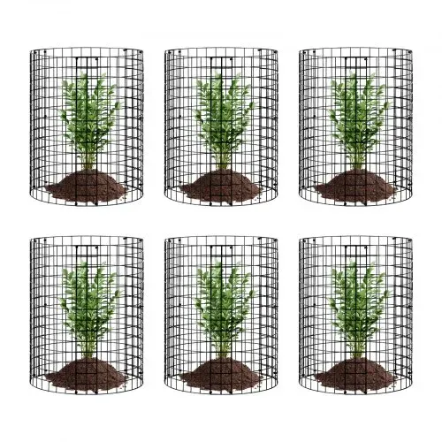 VEVOR 6er-Pack Pflanzenschutz vor Tieren, 32 cm Durchmesser x 35 cm Höhe, Pflanzenschutz aus Hühnerdraht, Pflanzenkäfige für Pflanzen im Freien, Blumen und Gemüse, hält Hasen, Hühner und Eichhörnchen fern, 18-teiliges Metallgeflecht – Bild 9