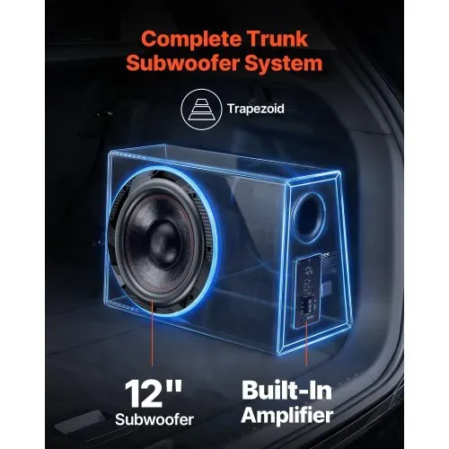 VEVOR Auto Subwoofer Set mit Bestücktem Gehäuse 305 mm, Komplettes Subwoofer- und Verstärkerpaket 245 W RMS, mit Integriertem Verstärker & Verkabelungssatz, Kompakt für Auto-Audiosysteme VEVOR Auto Subwoofer Set mit Bestücktem Gehäuse 305 mm, Komplettes Subwoofer- und Verstärkerpaket 245 W RMS, mit Integriertem Verstärker & Verkabelungssatz, Kompakt für Auto-Audiosysteme