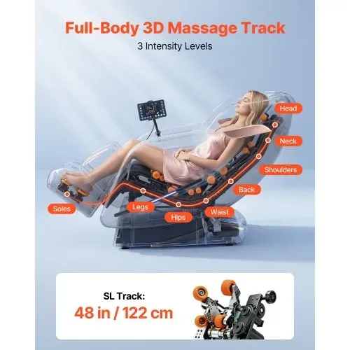 VEVOR Massagesessel, 3D-Zero-Gravity-Relaxsessel mit Ausziehbarer Fußstütze, Automatikprogrammen, Airbags, Heizfunktion für Taille & Beine, Bluetooth-Lautsprecher, Touchscreen für Zuhause & Büro VEVOR Massagesessel, 3D-Zero-Gravity-Relaxsessel mit Ausziehbarer Fußstütze, Automatikprogrammen, Airbags, Heizfunktion für Taille & Beine, Bluetooth-Lautsprecher, Touchscreen für Zuhause & Büro