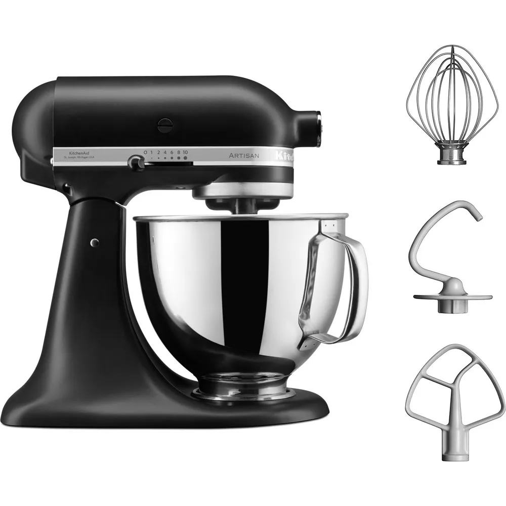 KitchenAid 5KSM125EBM Küchenmaschine 300 W 4,8 l Schwarz – Bild 2