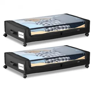 VEVOR Unterbettkommode Unterbettaufbewahrungstasche aus Oxford-Gewebe 2 Stk. rollbar (770 x 470 x 173 mm) Unterbettbehälter mit transparentem Deckel, mobile Aufbewahrungsbox für Kleidung Schuhe VEVOR Unterbettkommode Unterbettaufbewahrungstasche aus Oxford-Gewebe 2 Stk. rollbar (770 x 470 x 173 mm) Unterbettbehälter mit transparentem Deckel, mobile Aufbewahrungsbox für Kleidung Schuhe