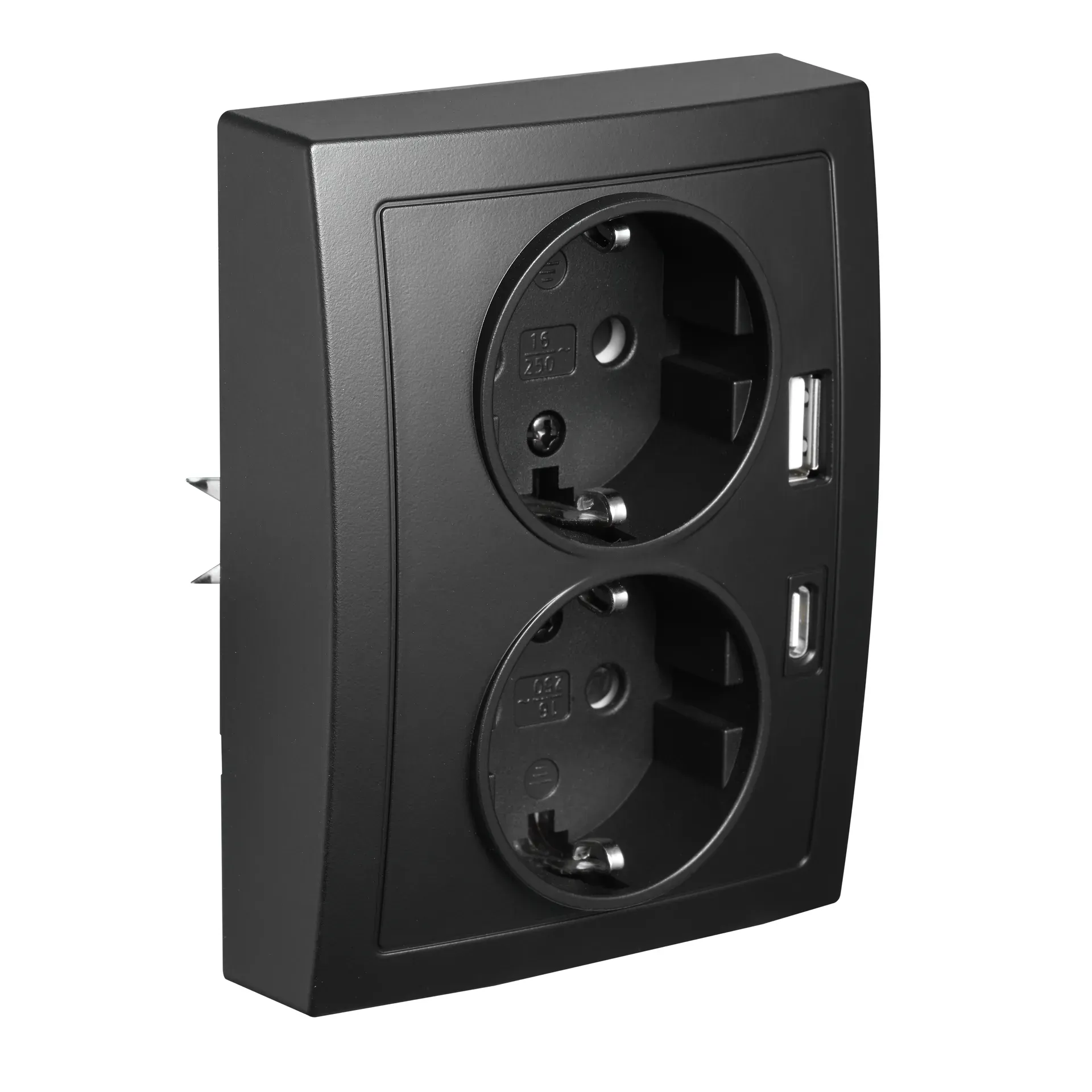 Schutzkontakt-Steckdose McPower ''Flair'' 2-fach, 250V~/16A, USB-A+C, PD20W – Bild 2